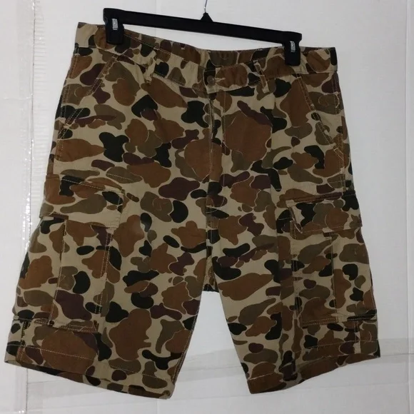 Levi's camo cargo shorts brown green size 36 men utility outdoors active casual - Picture 1 of 13